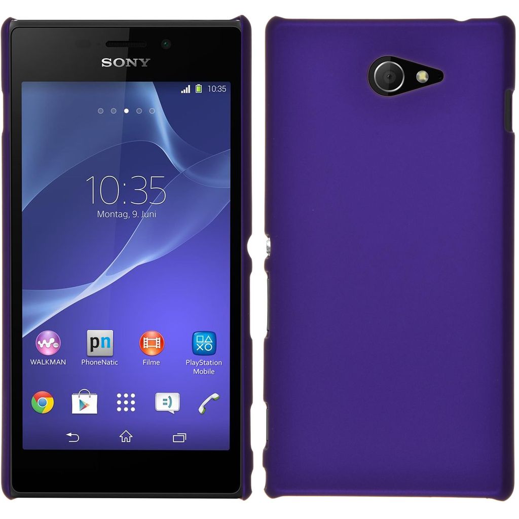 PhoneNatic Case kompatibel mit Sony Xperia M2 - Hülle lila Produktbild 
