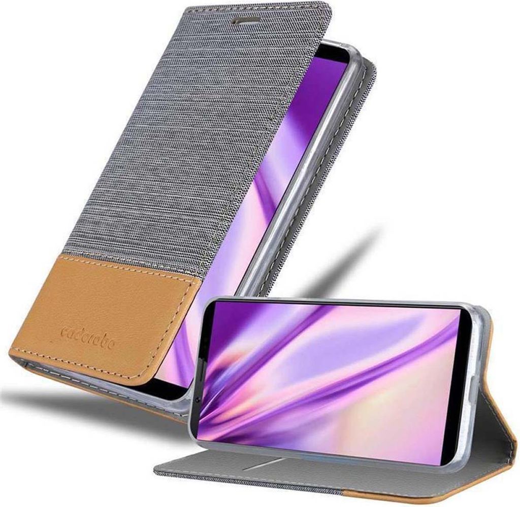 Cadorabo Hülle für Vivo V7 Schutzhülle in Grau Handy Hülle Etui Book Case Cover