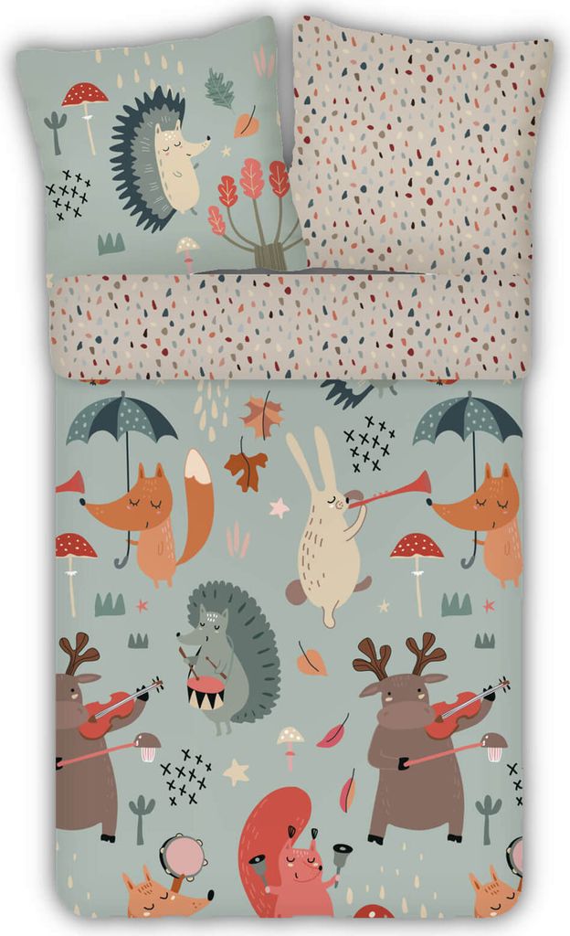 ESPiCO Bettwäsche Trendy Bedding Waldtiere Multi Renforcé 135 cm x 200 cm