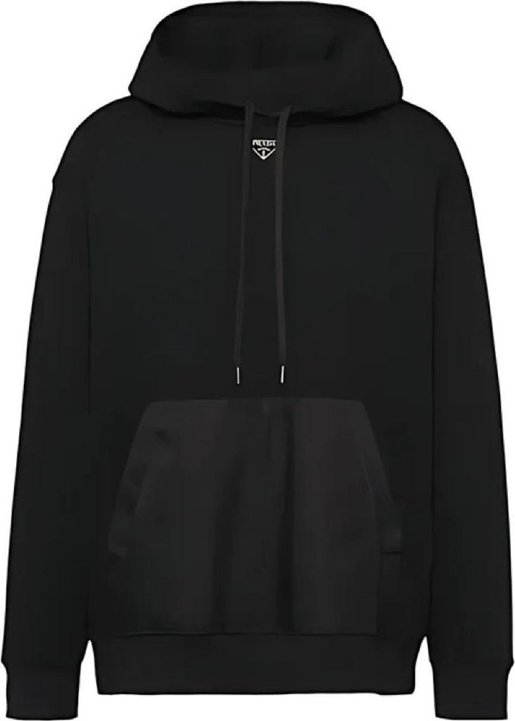 Prada Kapuzenpullover Baumwollfleece Schwarz Herren