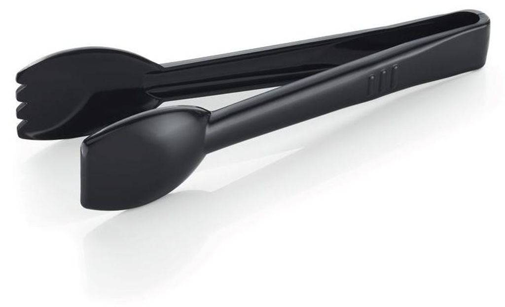 24x Salatzange Set, 23 cm, schwarz, Polycarbonat