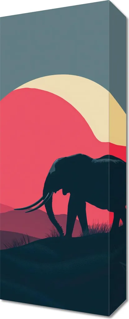 Idea Regalo Quadro Elefante 20x50 cm: Simbolo di Fortuna e Saggezza