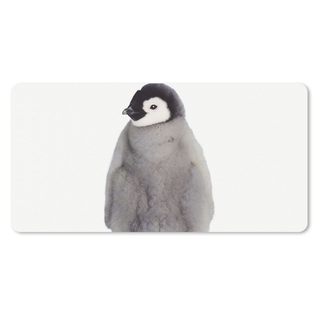 MuchoWow Schreibtischunterlage Kinder - Pinguin - Grau - Tiere - Mädchen - Jungen 80x40 cm - XXL Mauspad - Gaming Mauspad