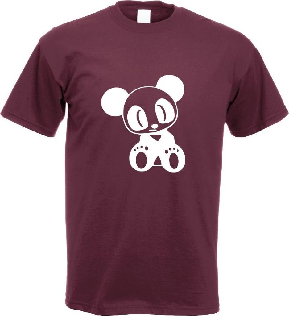 Kiwistar - T-Shirt - Burgund - Drift Panda Motiv Bedruckt Funshirt Design Print - mit Motiv Bedruckt - Funshirt Design - Sport - Freizeit - Herren - L