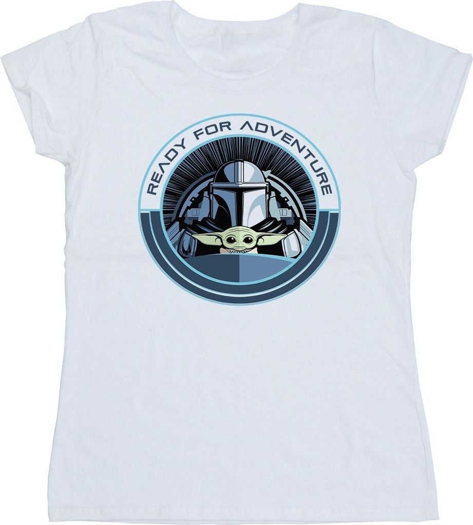 Star Wars - "The Mandalorian Ready For Adventure" T-Shirt für Damen BI43353 (M) (Weiß)