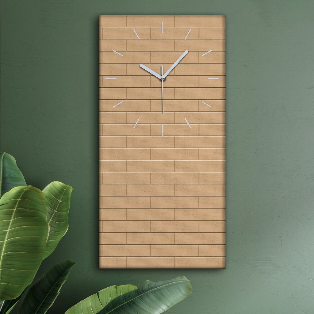 Wohnzimmer Leinwand Uhr Geräuschlos Küche 30x60 Farbige, Ziegel, Textur, Abstrakt, weiße Zeiger