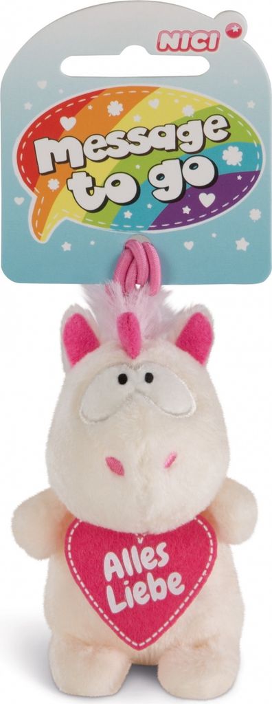 Nici 42720 Message to Go Loop 8cm Einhorn Theodor - Alles Liebe