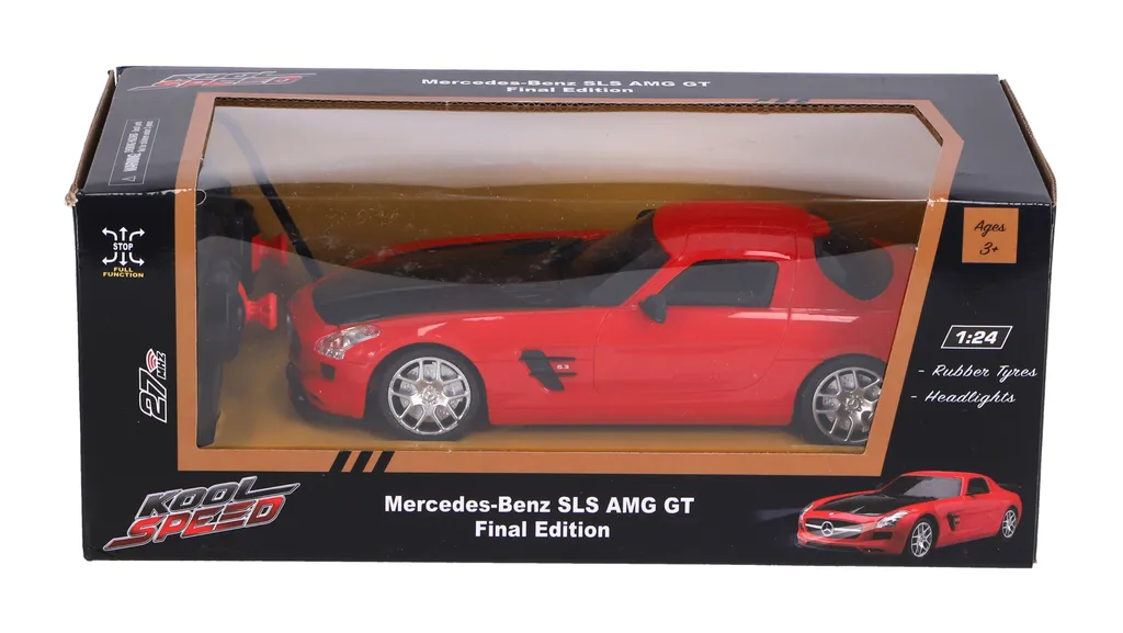 Voiture télécommandée Mercedes SLS AMG 1/24 rouge pour enfants et ados