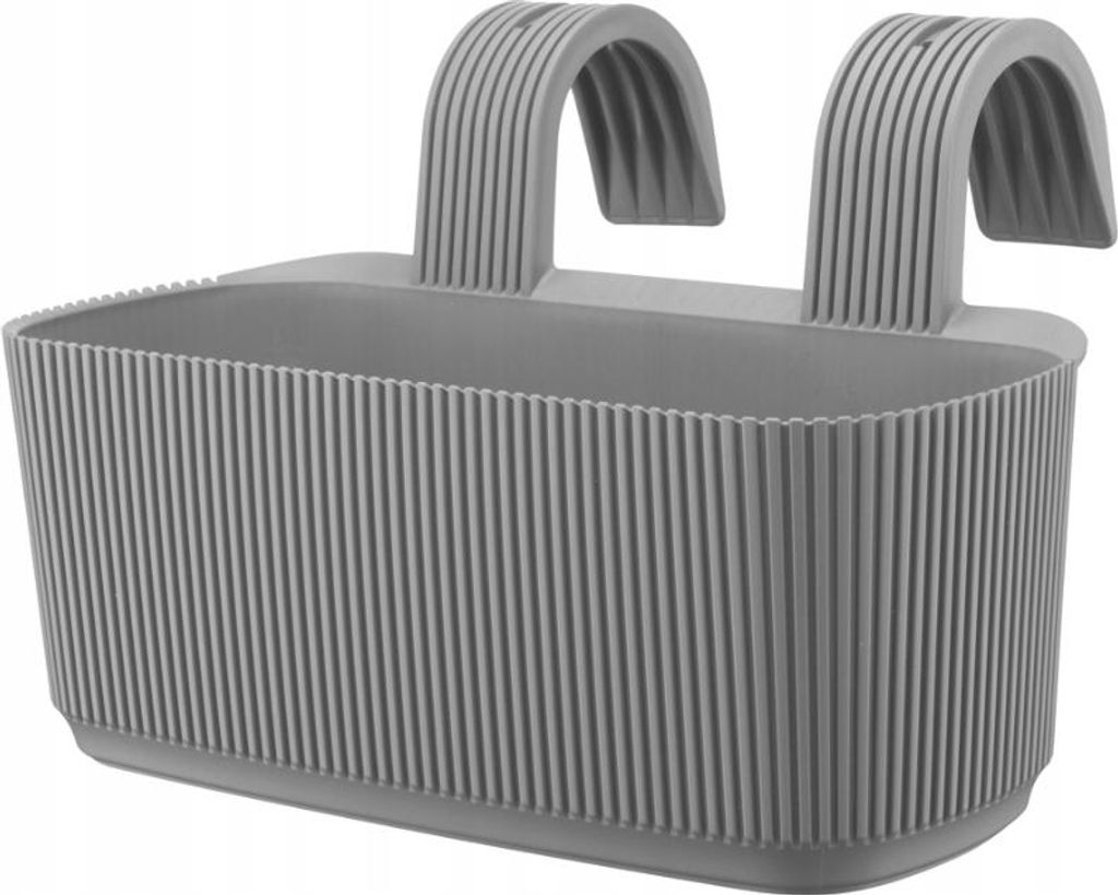 Pot de balustrade gris 29 cm x 21 x 19 cm en plastique Image du produit 