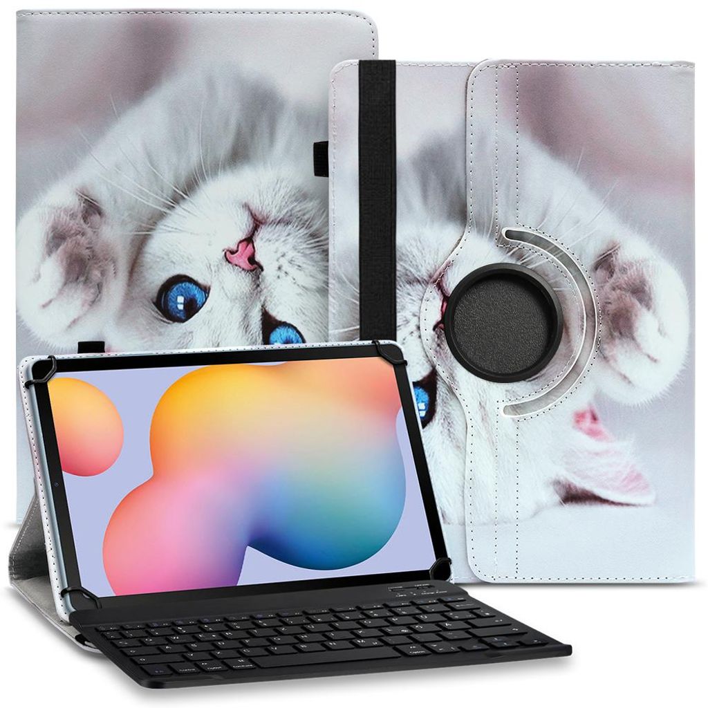 Tablet Tasche Tastatur für Samsung Galaxy Tab S11 S10 S9 FE Hülle Schutzhülle BluetoothFarbe Uni 360 Taschen:Motiv 11