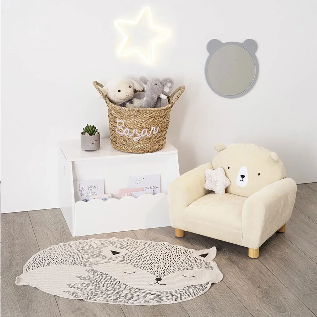 Eazy Living Kindersessel Ours - Fauteuil Enfant Doux et Confortable Gris