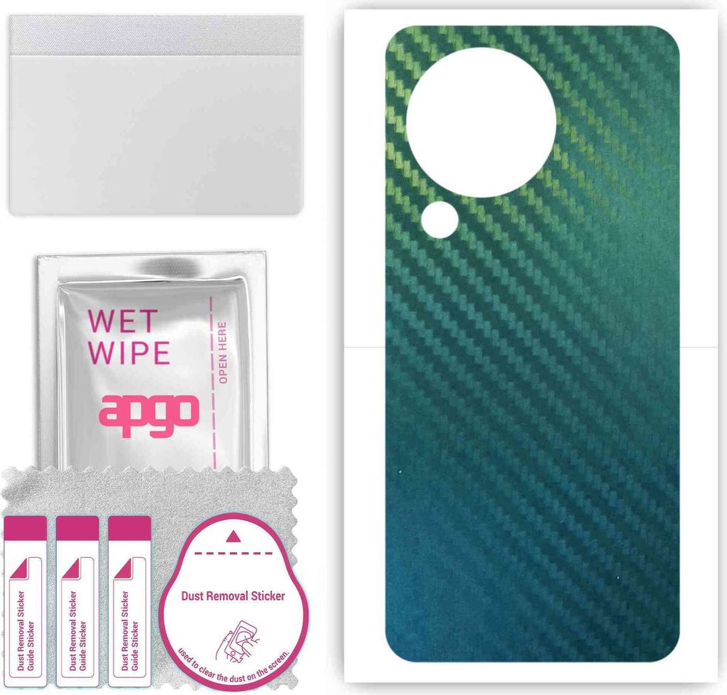 apgo Rückseite Schutzfolie, Skin, kompatibel mit Xiaomi Civi 3, Hinten Displayschutzfolie aus Vinylfolie, kratzfest, einfache Montage - Kohlenstof...
