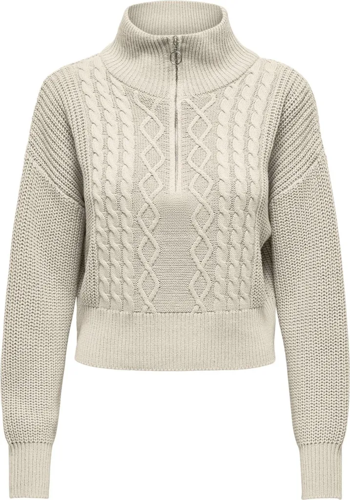 Pull en Maille Douce Beige Claro Only - Tricot Confortable Taille L