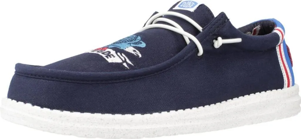Mocassins en Toile Hey Dude Wally Stars N Skulls Bleu Confort Homme
