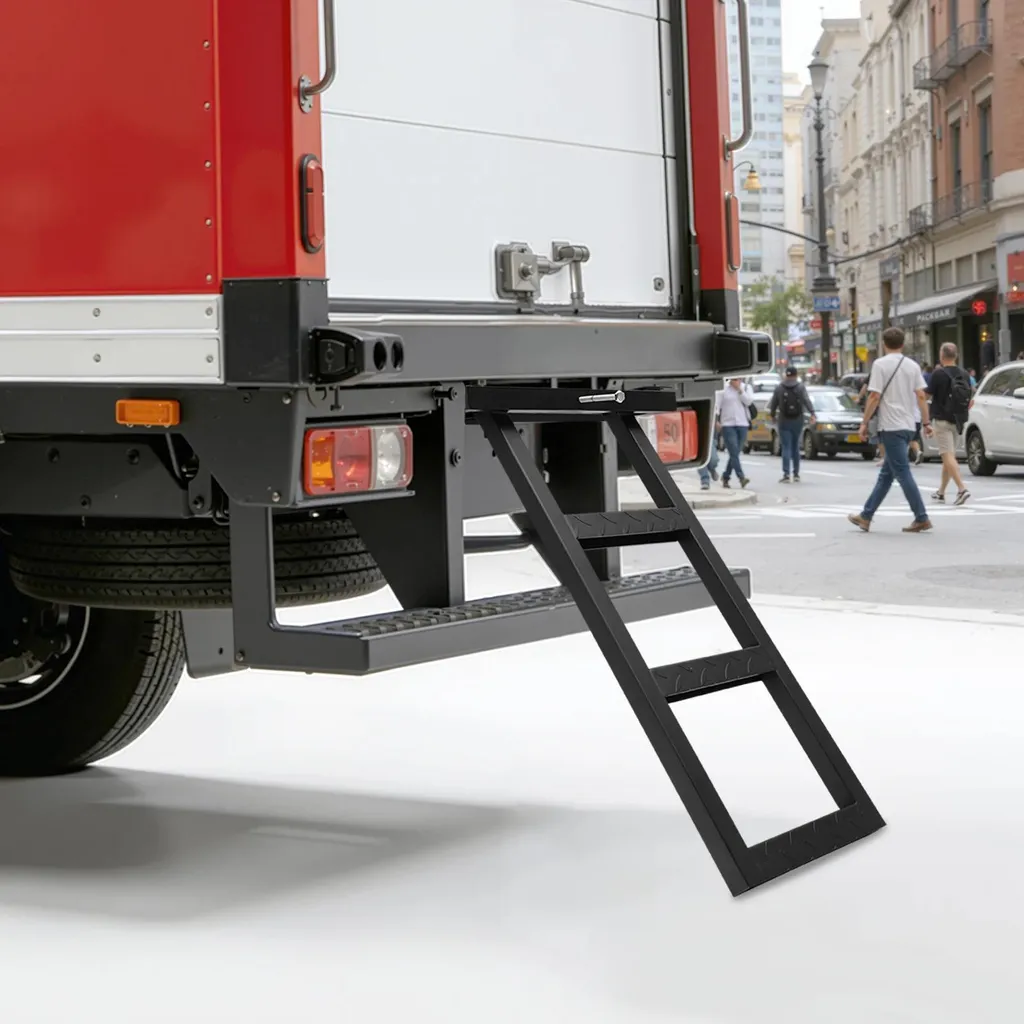 Échelle d'accès pour camion anti-chute rétractable à 3 marches - 4