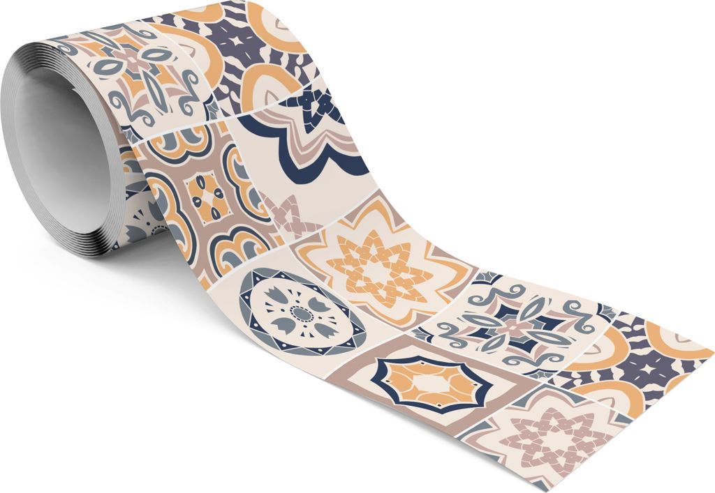 Muralo Selbstklebende Bordüre Tapetenbordüre Marokkanische FLIESEN Ornamente Mosaik