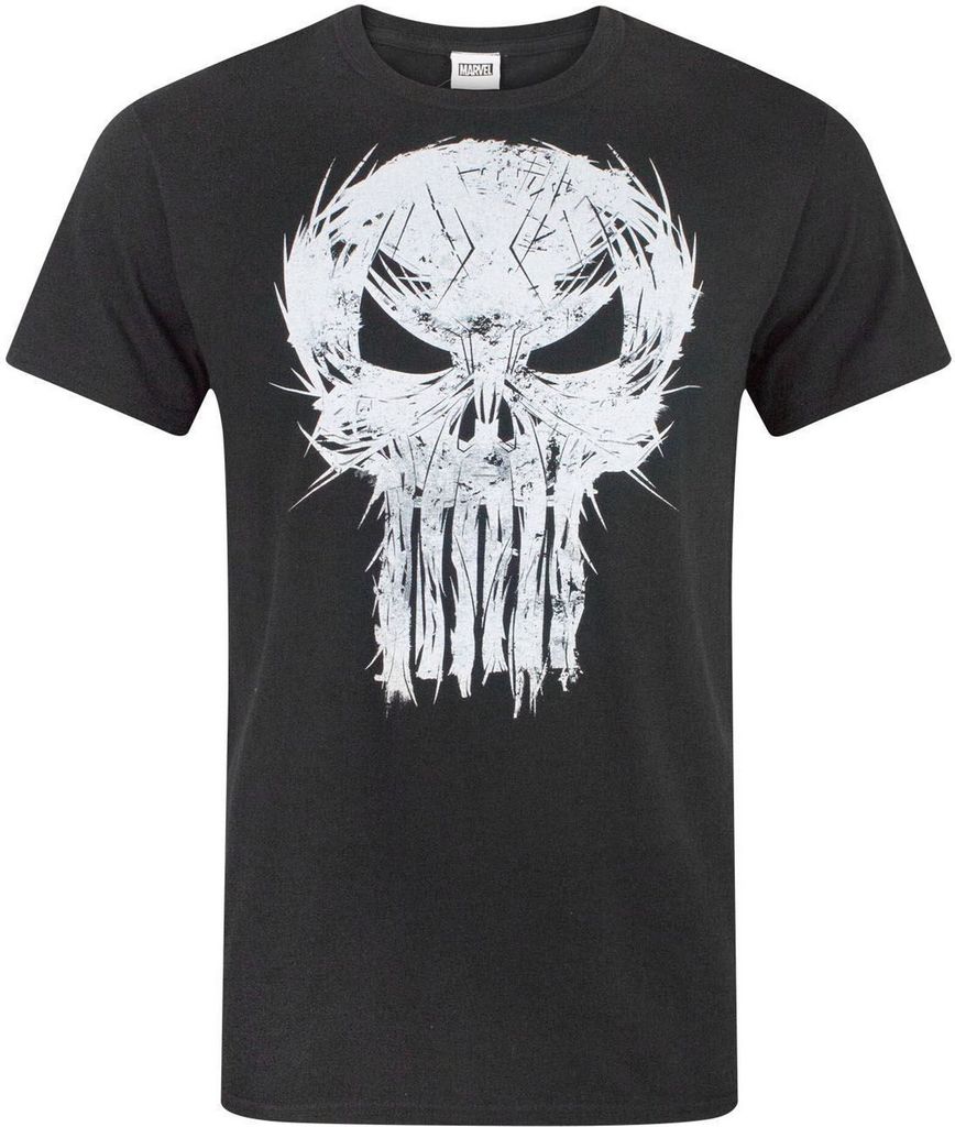 Marvel Herren The Punisher Logo T-Shirt NS4138 (S) (Schwarz)