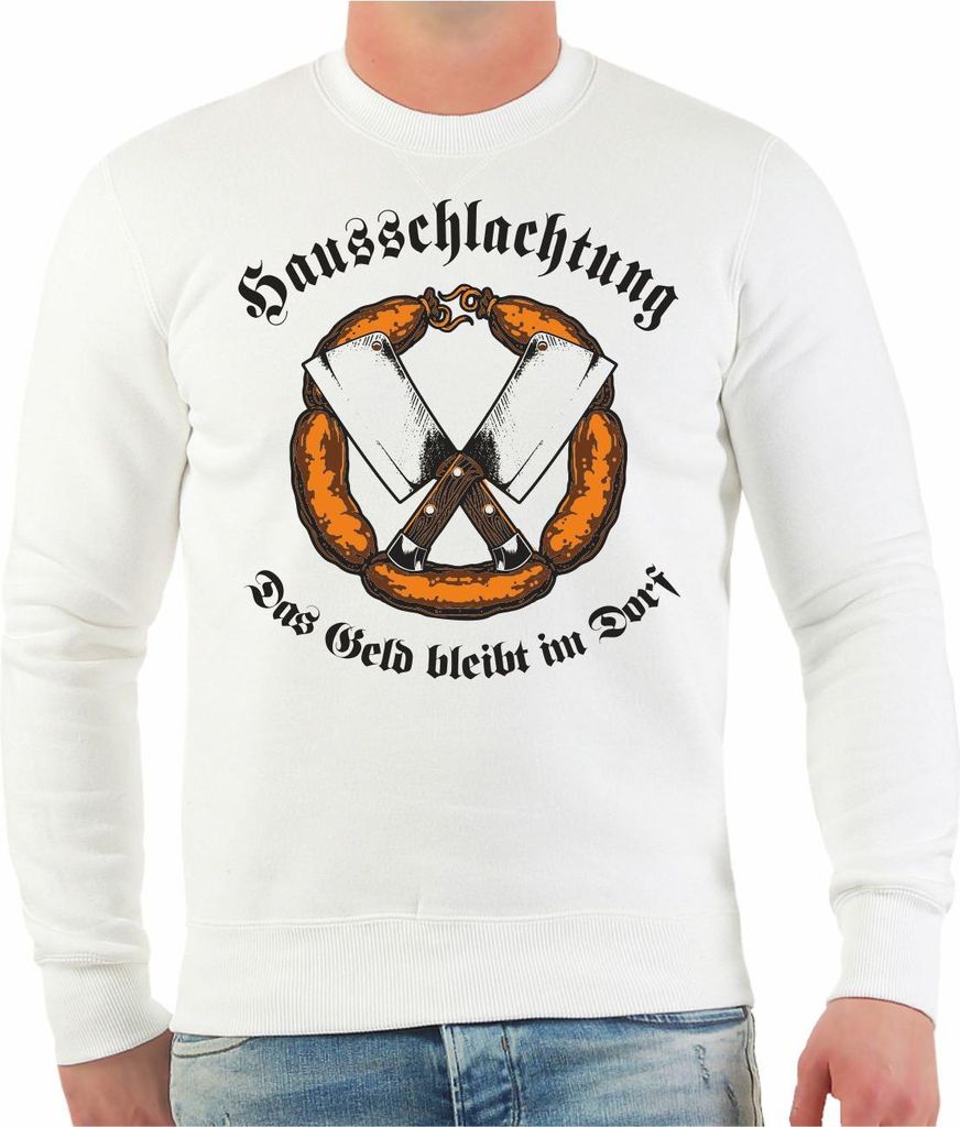 Herren Sweatshirt Hausschlachtung Das Geld bleibt im Dorf