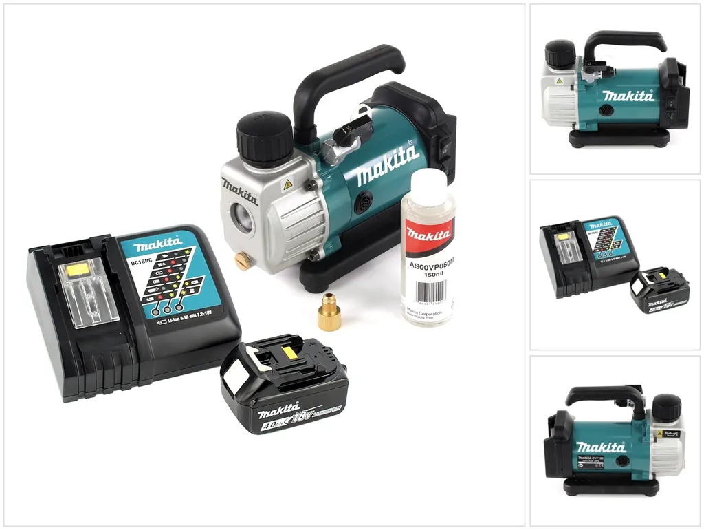 Makita Pompe à Vide DVP180RM1 sans Fil 18V - 50L/min avec Kit Batterie 4Ah