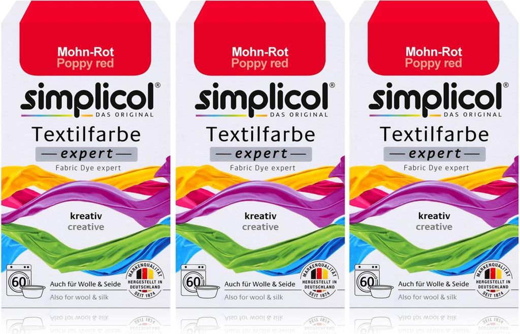 Simplicol Textilfarbe expert Mohn-Rot 150g - Farbe zum Produktbild 