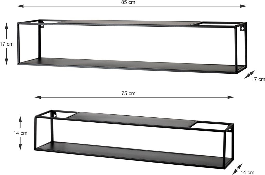 Regal Beistellregal Standregal 2er-Set Wandregal "Leicester SM"