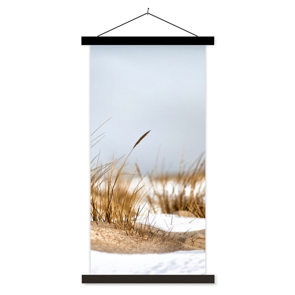 MuchoWow Textilposter Dünen im Schnee 60x120 cm mit schwarzem Rahmen - Magnete