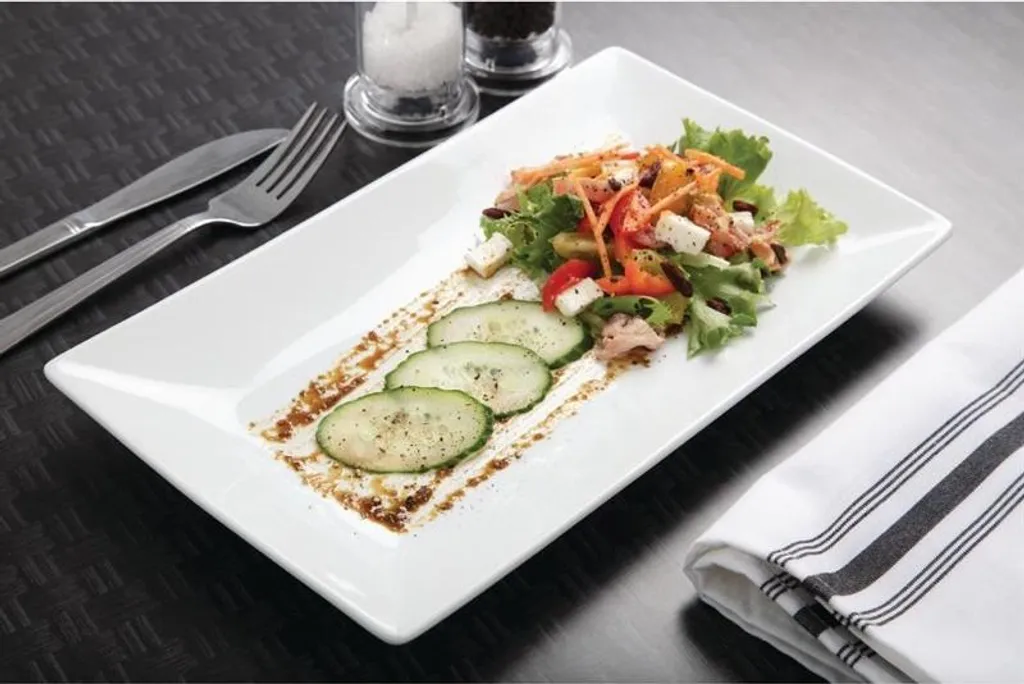 Assiettes de service rectangulaires Olympia Whiteware 31x18cm - 2 pièces - 8