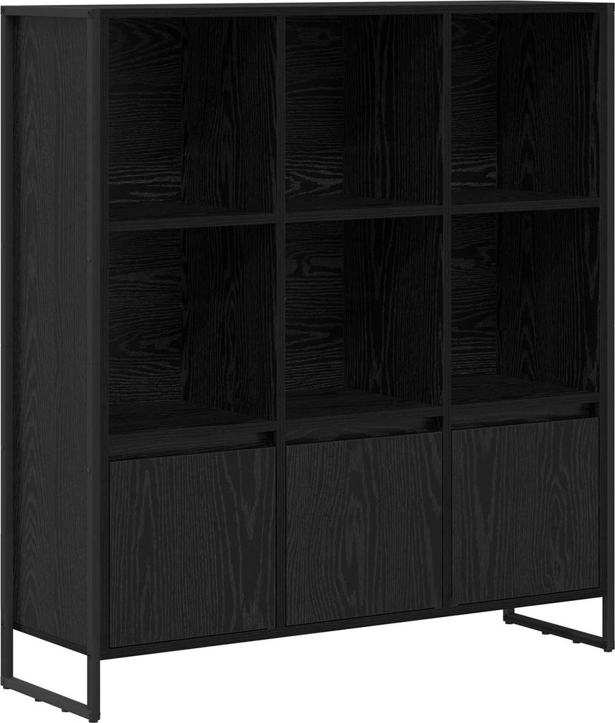 Bücherregal 2 pcs Schwarz Eichen-Optik 99,5 x 30 x 108 cm