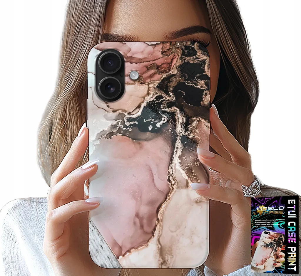 Custodia Per Iphone 16 Plus - Moda Marmo Elegante + Vetro