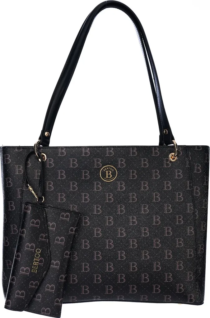 Grand sac à main noir BERTOO Federica en cuir synthétique pour femme
