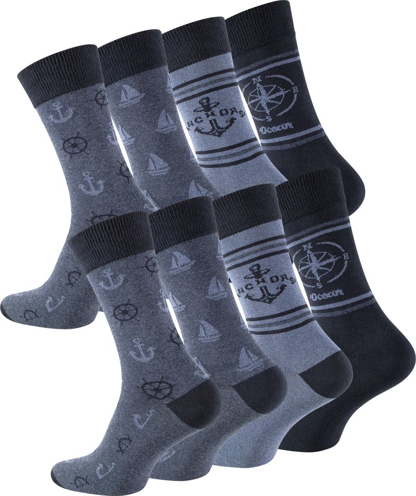 Cotton Prime 8 Paar Baumwoll-Socken MARITIM 43-46