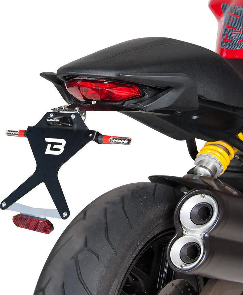 Support de plaque Ducati Monster 821 Stripe M6 robuste en noir matifié