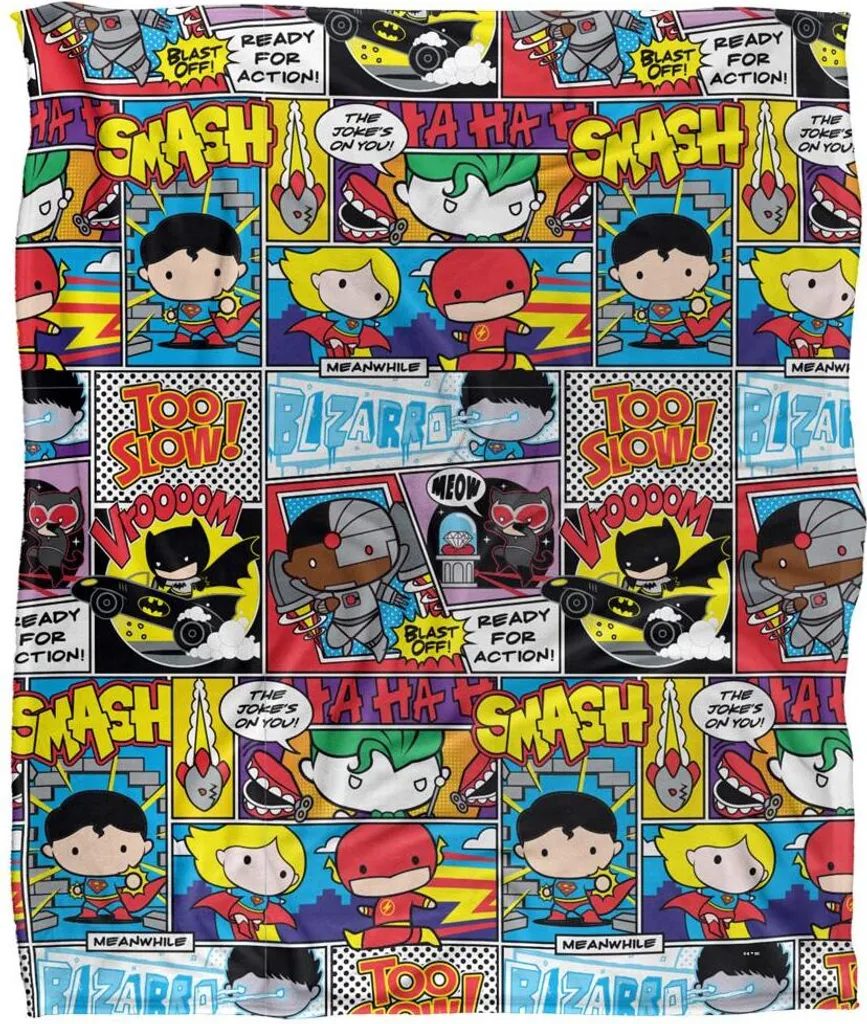 Adieu au Froid avec la Couverture Justice League Chibi TV19046 Douce