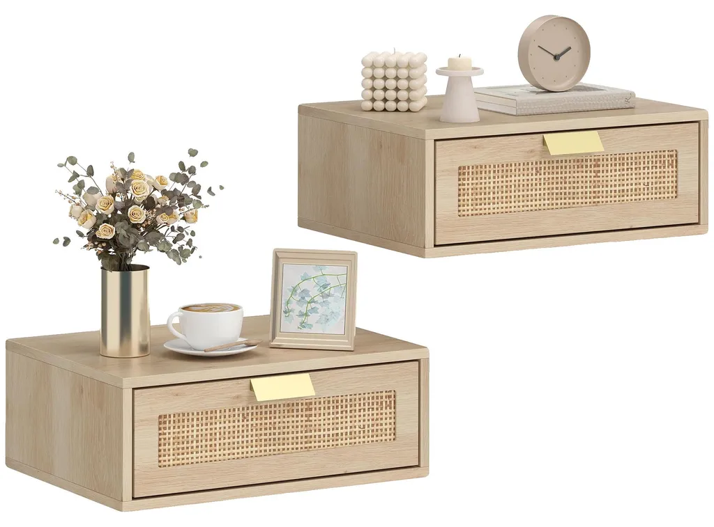 Petite table de nuit kaki murale 40cm, meuble de rangement de chambre