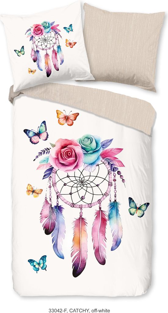 Duvet cover Good Morning 135x200 + 1* 80x80 cm - dreamcatcher/ feathers/ butterflies
