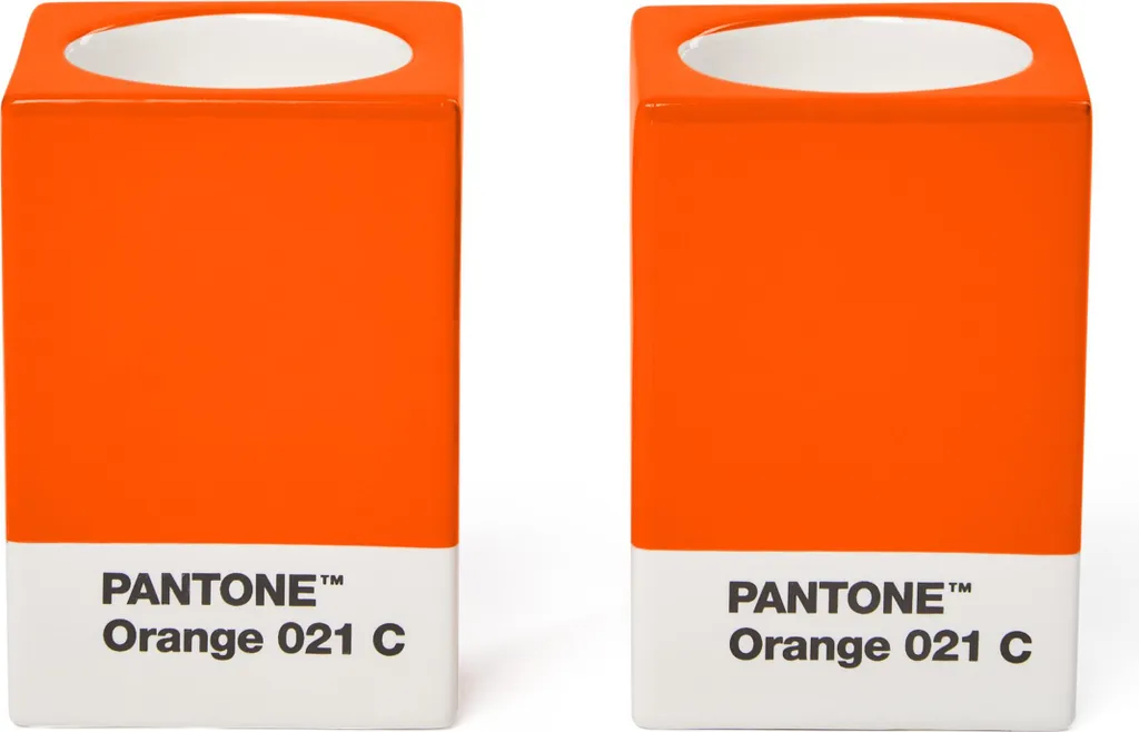 Support Bougie Pantone Orange 021 C en Céramique - Design Scandinave
