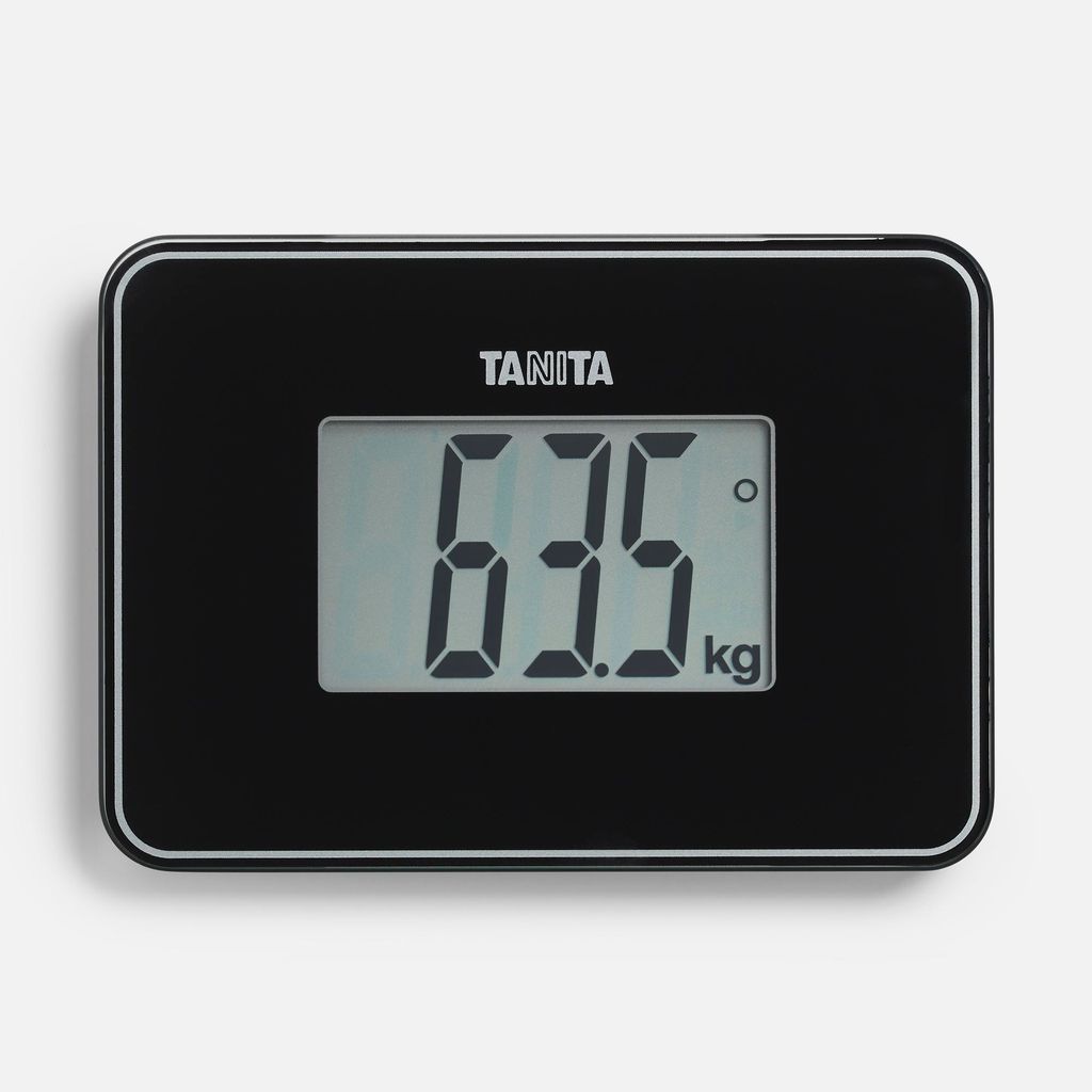 TANITA HD-386 Digitale Personenwaage – Ultrakompakte Reisewaage mit Präzisionsmessung 100 g, Großes LCD-Display, Glaswaage, Leichtgewicht 500 g...