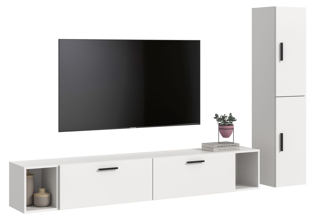Wohnkombination THE ONE (B/H/T: ca. 259/182/34 cm) in Artisan Oak Nachbildung/Smoke Green