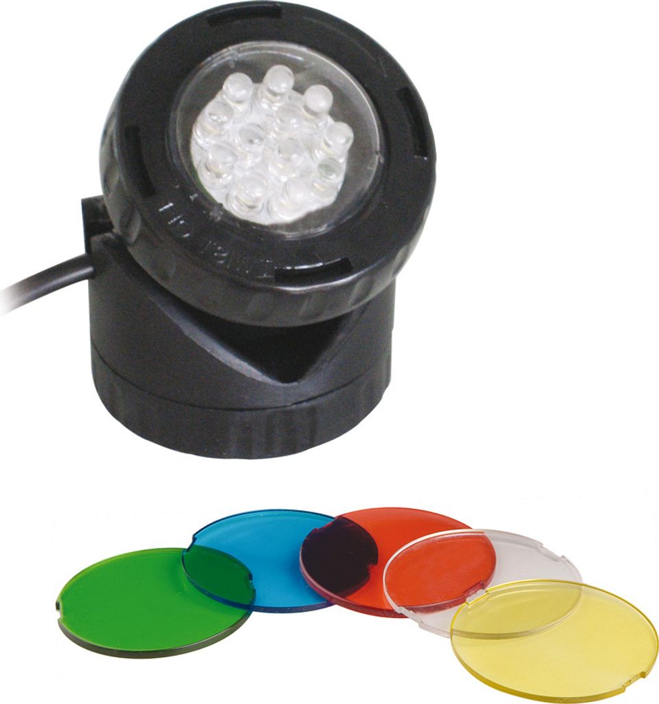 Lampe à immersion à DEL pour bassin avec remplacements colorés 1,6 watts