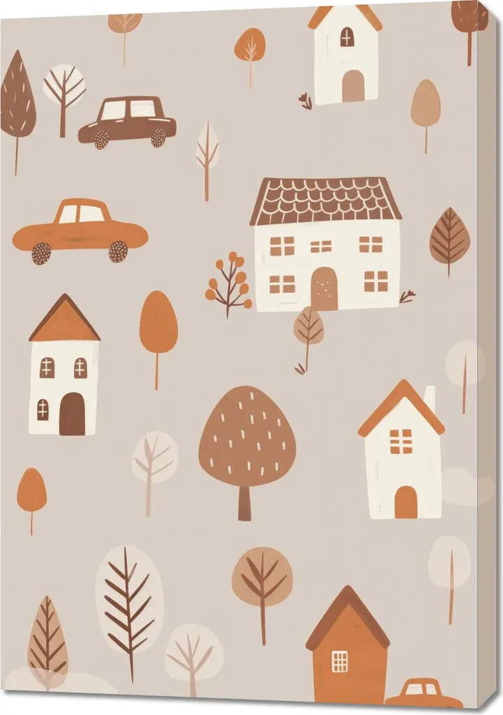 Quadro 70x100 cm Motivi per bambini, bambine e bambini - Quartiere residenziale