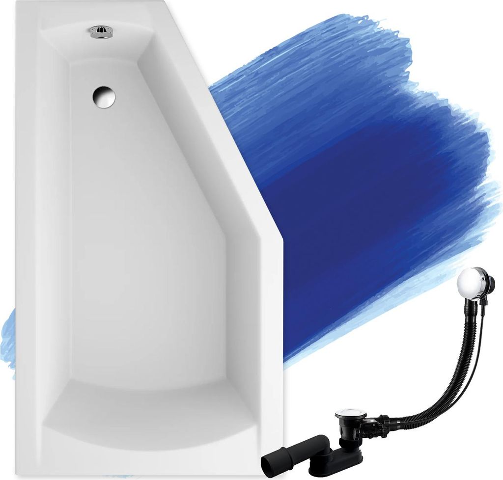 BADLAND Eckbadewanne Badewanne Selena 150x90 Links ohne Verkleidung | Ablauf & Füße GRATIS