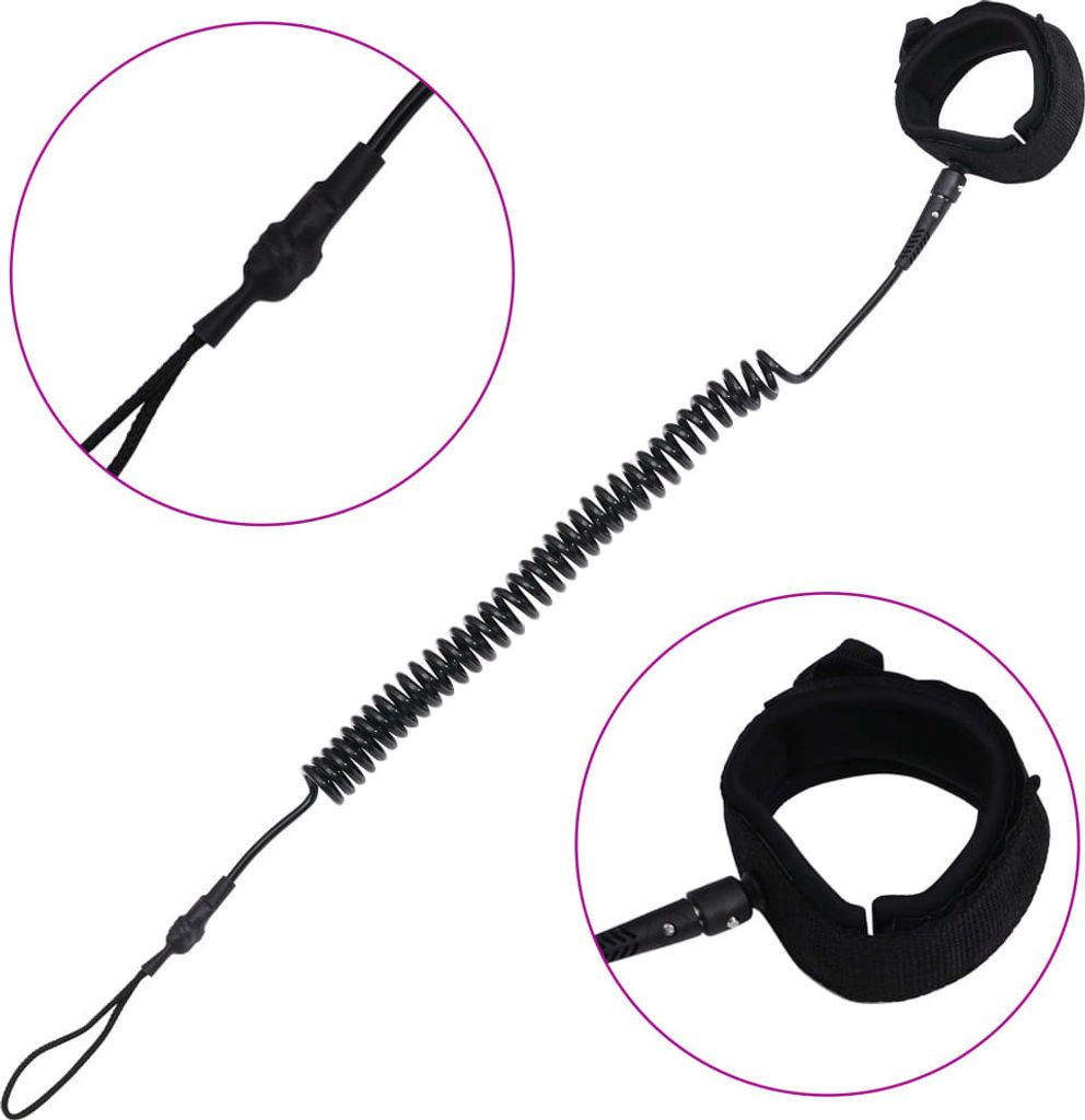 vidaXL Ligne de sécurité SUP noire 10 pouces/25,4 cm Image du produit 