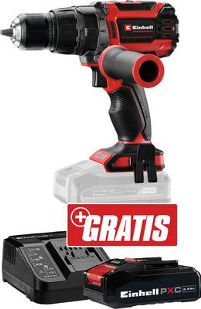 Einhell Akku-Schlagbohrschrauber TP-CD 18/60 Li-i BL 2,5Ah + GRATIS Zugabeartikel PXC Starter-Kit 18V 2,5 Ah
