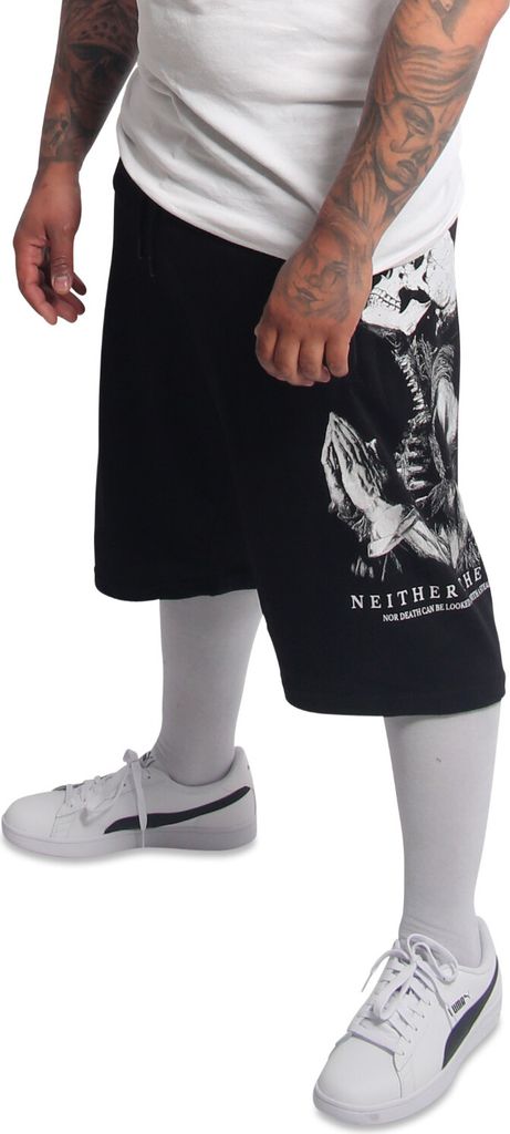 Yakuza Herren Pray Sweat Shorts, Schwarz, XXL