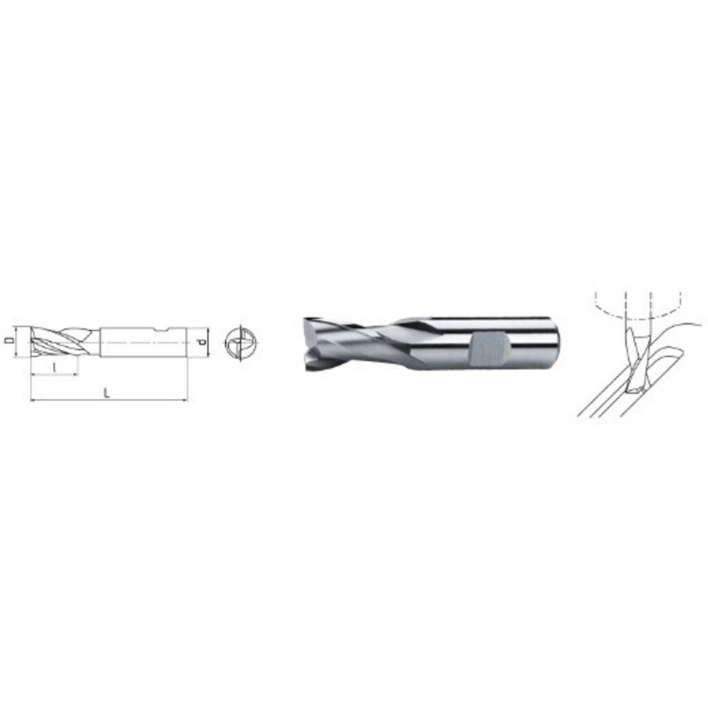 ELMAG HSS Co8-Langlochfräser DIN 327, Ø 3,0mm (kurz)