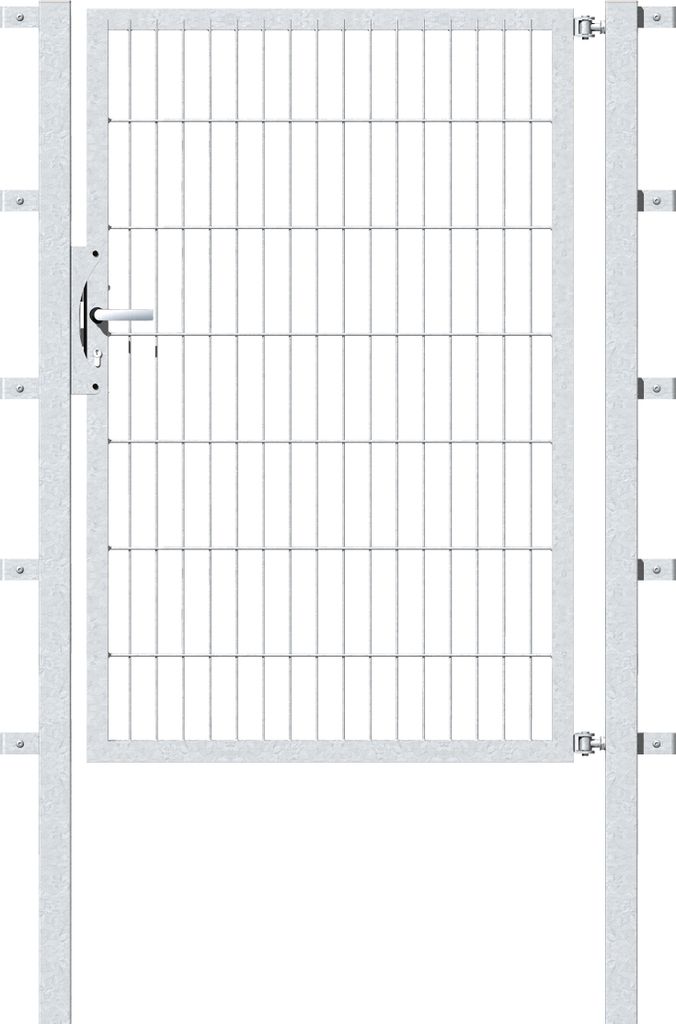 Alberts Einzeltor Flexo mit Zubehör, zum Einbetonieren, feuerverzinkt, Breite 100 cm, Höhe 140 cm
