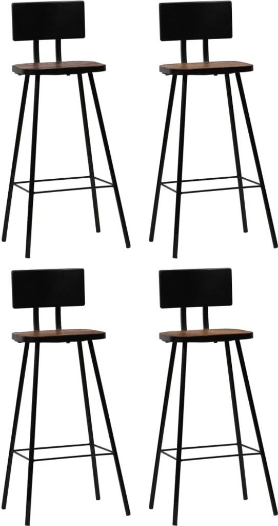 Barhocker 4 Stk. Massives Altholz