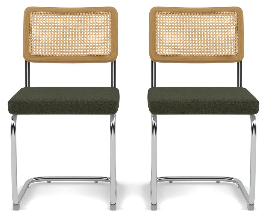 Chaise Confortable en Tissu Bouclette Vert Kaki : Style et Stabilité