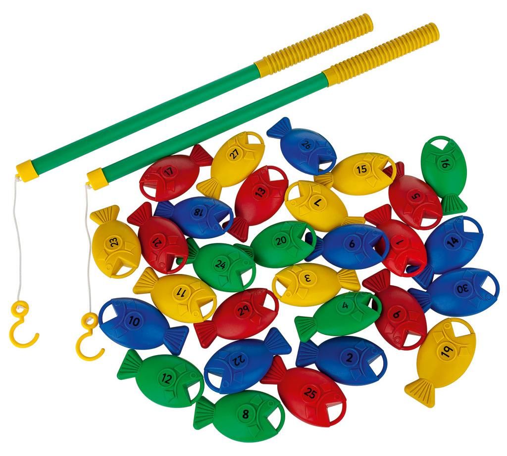 Angelspiel Set mit 30 Fischen und 2 Angeln für Kinder ab 3 Produktbild 