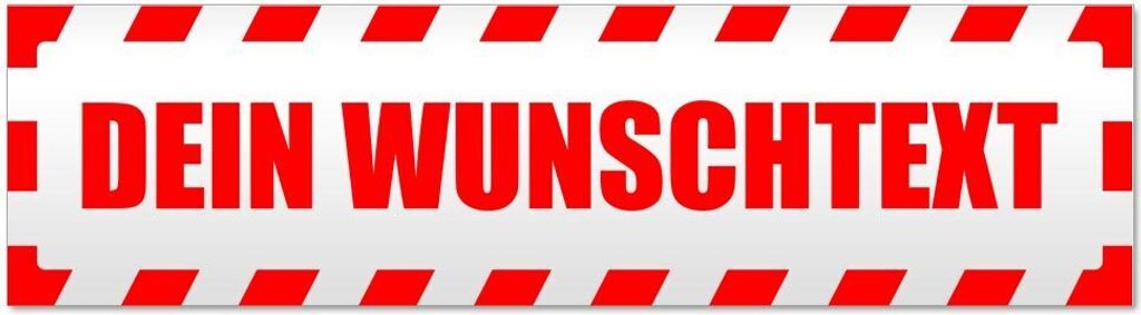 Kiwistar Dein Wunschtext gestreift Magnetschild Schild magnetisch - 45cm Rot - Magnetfolie für Auto PKW Kfz
